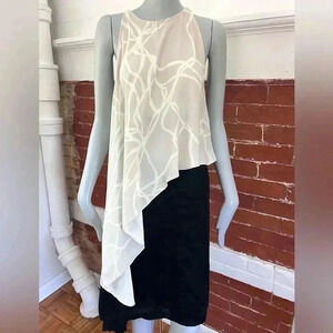 C/MEO Collective  Asymmetrical Tank Top Modern Flowing Blouse